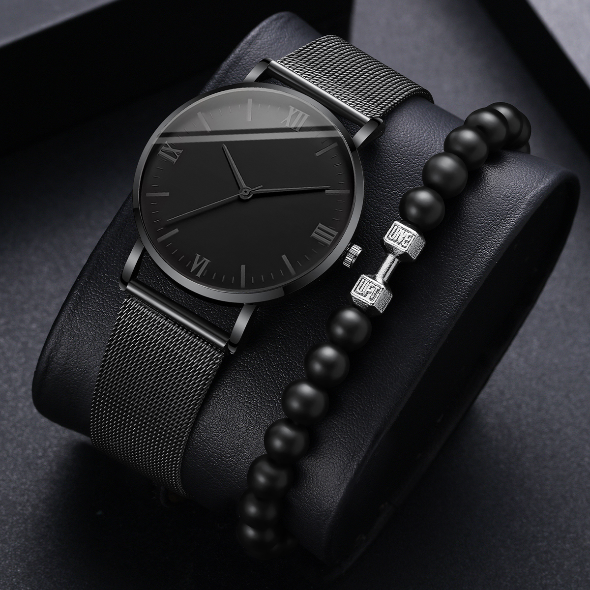 2PCS Men's Watch Fashion Roma  - Stainless Mesh Band 评论和价格