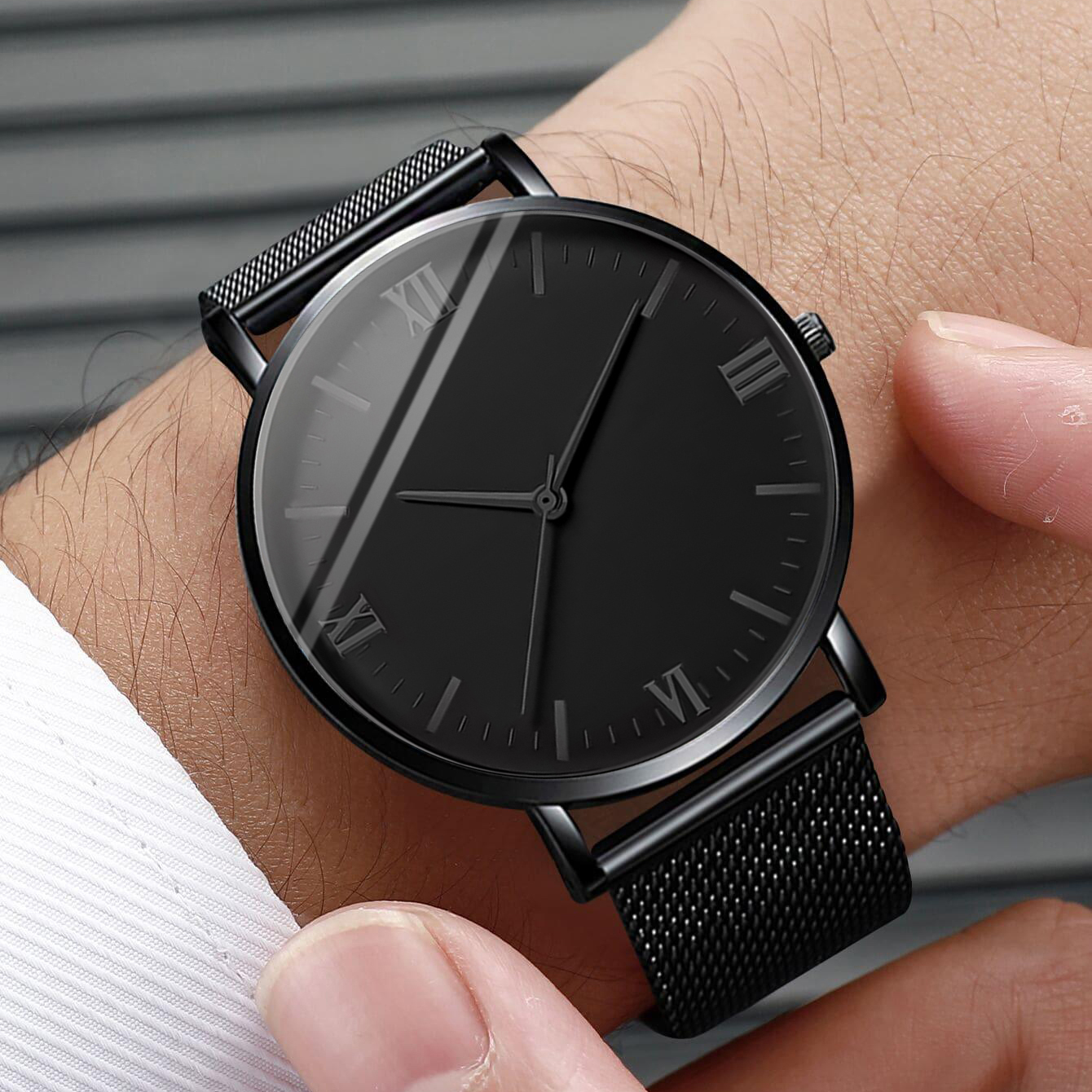 2PCS Men's Watch Fashion Roma  - Stainless Mesh Band 评论和价格