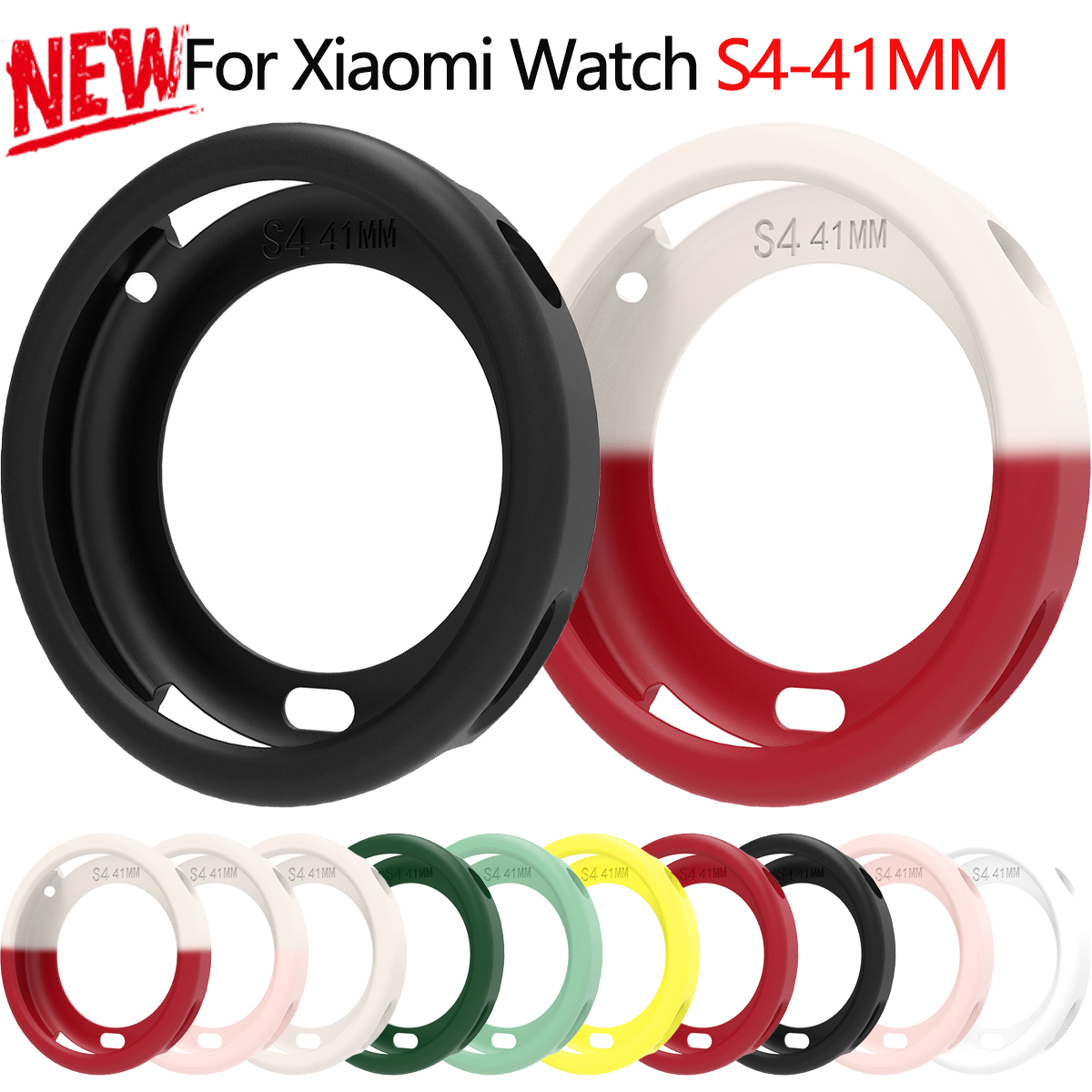New Silicone case for xiaomi w - Xiaomi Smartwatch S4 Accessories 评论和价格