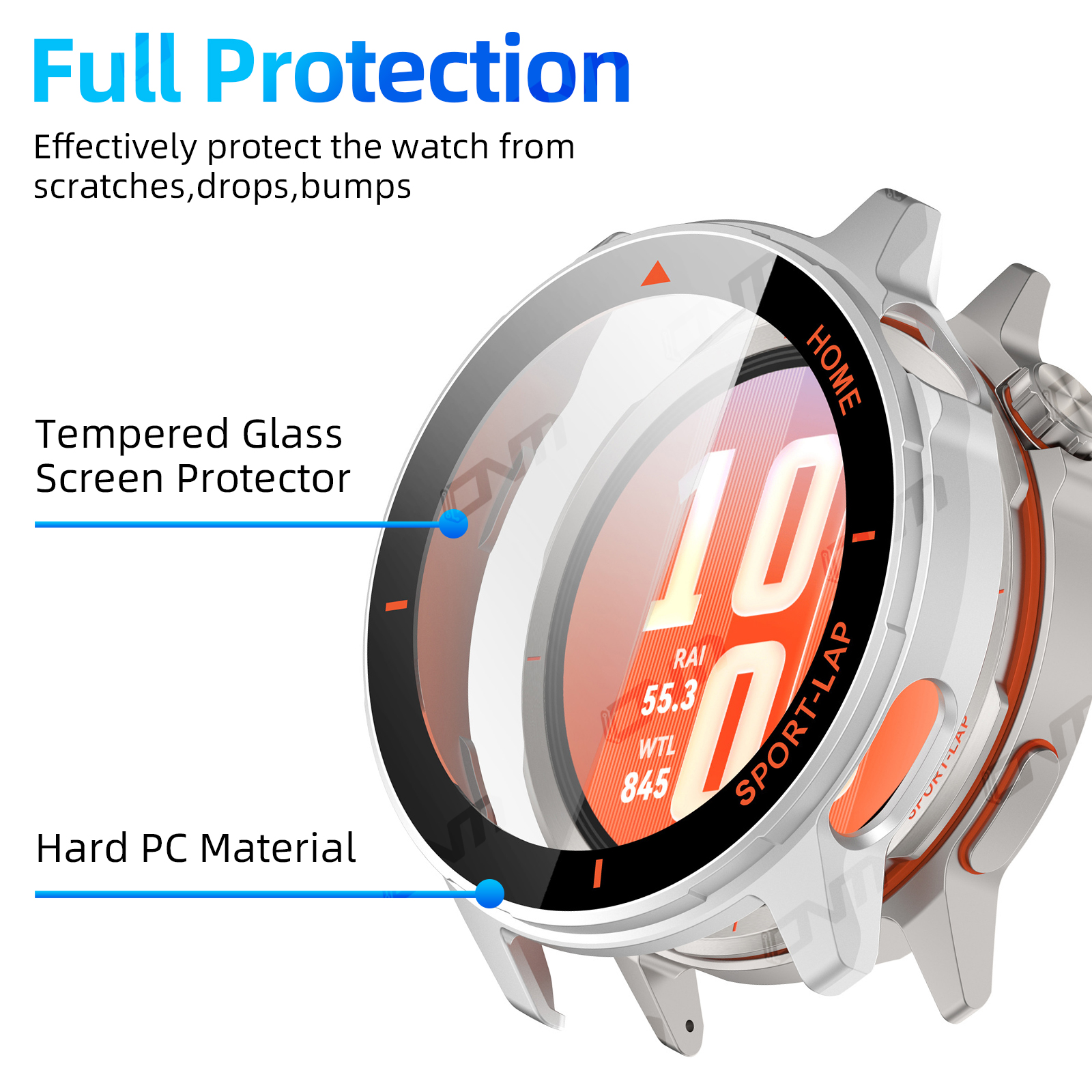 PC Case+Tempered Glass For Hua - Titan Smartwatch Accessories 评论和价格