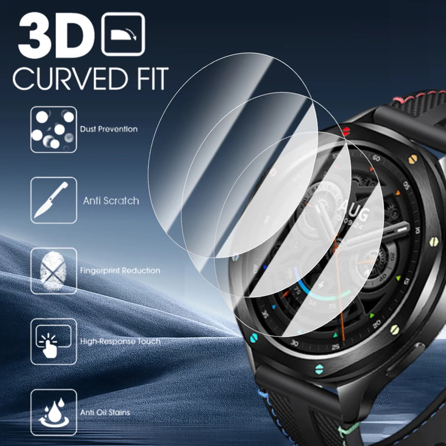 2PCS Tempered Glass For Xiaomi - Xiaomi Smartwatch S4 Accessories 评论和价格
