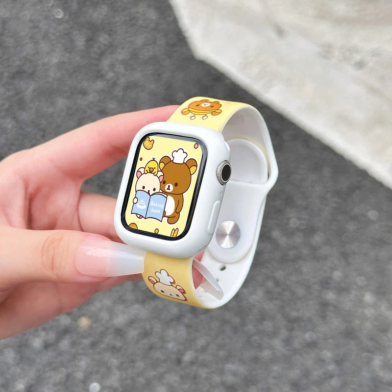 Cute Rilakkuma Print Silicone  - Silicone Band Replacement 评论和价格
