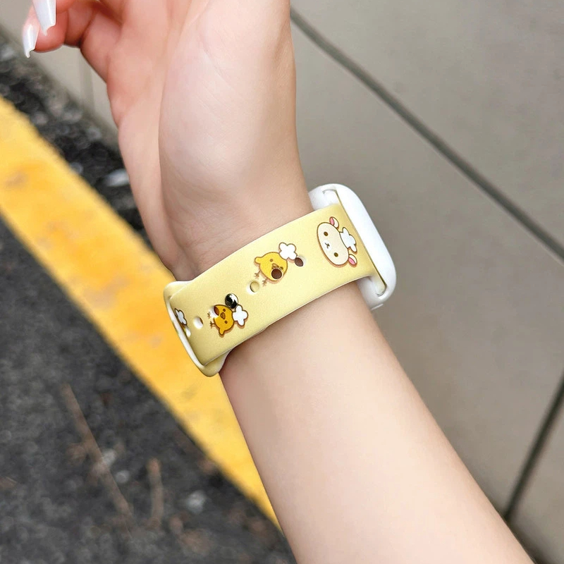 Cute Rilakkuma Print Silicone  - Silicone Band Replacement 评论和价格