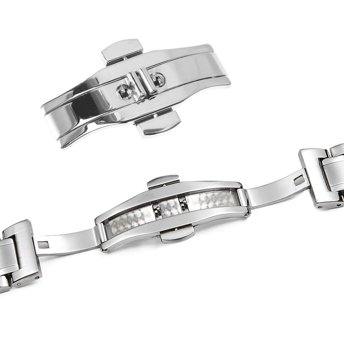 Stainless Steel Double Push Bu - Stainless Mesh Band 评论和价格