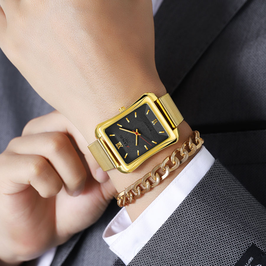 2024 New Trendy Men's Square W - Stainless Mesh Band 评论和价格