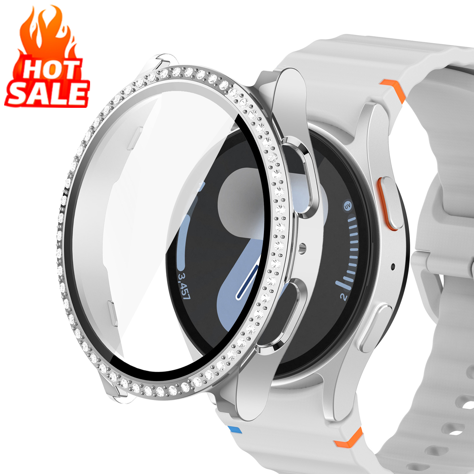 Glass+Diamond Case for Samsung - Smartwatch Watch Accessories For Women 评论和价格