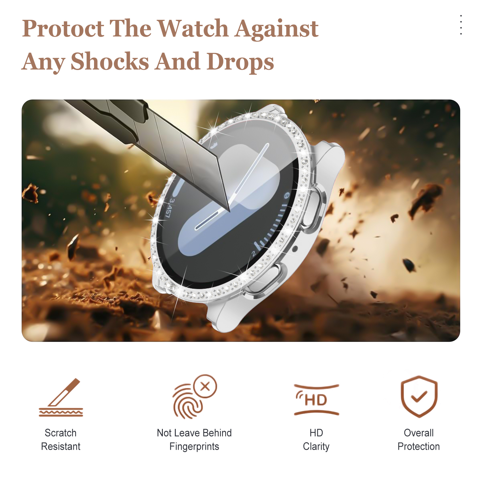 Glass+Diamond Case for Samsung - Smartwatch Watch Accessories For Women 评论和价格