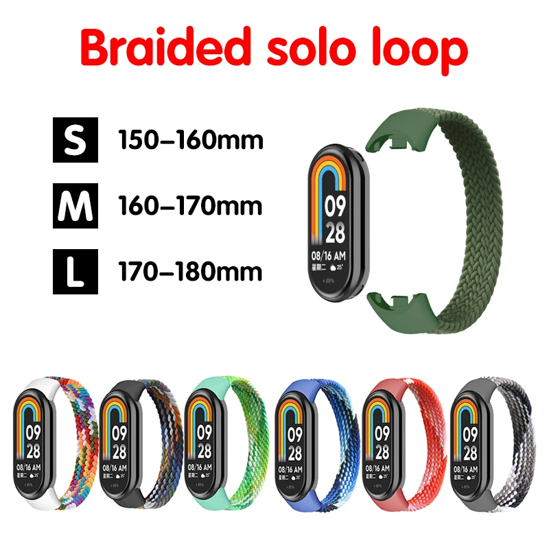 Strap for Mi band 7 8 6 5 Nylo - Solo Loop Strap 评论和价格
